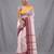 white cotton blend taant saree with woven designs
