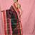 emerald green cotton blend taant saree with temple border