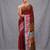 red handspun cotton blend soft saree with woven design