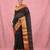 dark green cotton blend taant saree with zari border