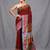 red handspun cotton blend soft saree with woven design
