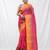 fuchsia cotton blend taant saree with woven designs