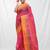 fuchsia cotton blend taant saree with woven designs
