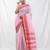 white cotton blend taant saree with woven designs