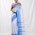 white cotton blend taant saree with woven designs