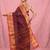 dark red cotton blend taant saree with zari border