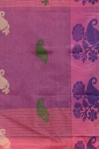 light pink cotton blend handwoven soft saree