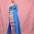 sky blue cotton blend taant saree with zari border