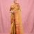 dark beige cotton blend taant saree with zari border