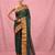 dark green cotton blend taant saree with zari border