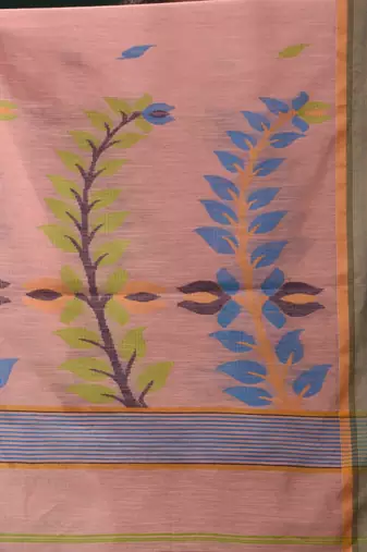 wine red handspun cotton blend soft saree with woven design