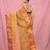dark beige cotton blend taant saree with zari border