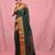 dark green cotton blend taant saree with zari border