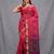 red cotton blend handwoven soft saree
