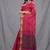 red cotton blend handwoven soft saree