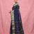 midnight blue cotton blend taant saree with zari border