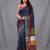 grey handspun cotton blend soft saree with woven design
