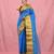 sapphire blue cotton blend taant saree with zari border