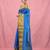 sapphire blue cotton blend taant saree with zari border