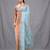 sea green cotton blend soft saree with temple bordar