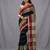 black cotton blend soft saree with woven design