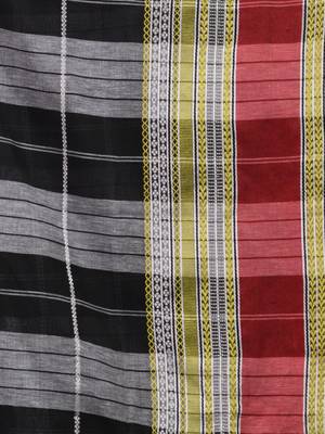 black cotton blend soft saree with woven design 4
