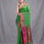green cotton blend woven design soft saree with zari pallu