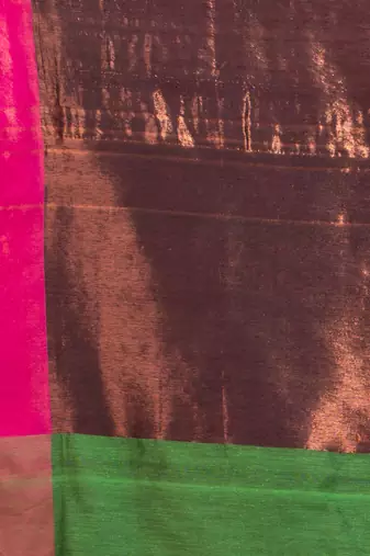 green cotton blend woven design soft saree with zari pallu