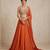 Orange Georgette Embellished Lehenga Set with Cutwork Blouse