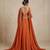 Orange Georgette Embellished Lehenga Set with Cutwork Blouse