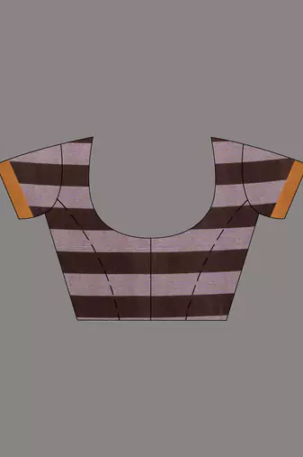 black and brown half & half cotton blend handwoven soft saree