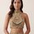 Royal Gold Tissue Geometric Embellished Lehenga Set