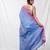 Sky blue blended cotton soft handwoven saree