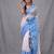 White blended cotton soft handwoven saree