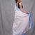 White blended cotton soft handwoven saree