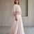 Soft Blush Pink Hand Embroidered Resham Cape Lehenga Set