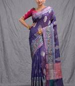 violet silk blend handwoven soft saree