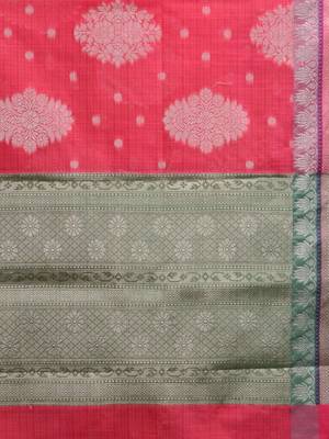 pink silk blend handwoven soft saree 4
