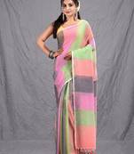 multicolor cotton blend handwoven soft saree