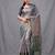 Grey cotton silk saree with woven design