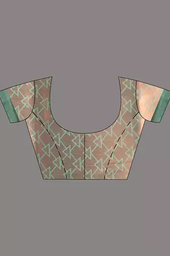 Grey cotton silk saree with woven design