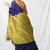 blue khadi cotton blend saree with corn yellow pallu