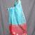 Sky blue handloom saree with floral pallu