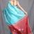 Sky blue handloom saree with floral pallu