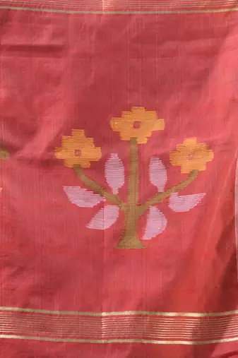 Sky blue handloom saree with floral pallu