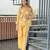 elegant mustard yellow embroidered kurti pant set with floral detailing   stylish women   ethnic wear