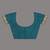 teal cotton blend handwoven saree with kolka border