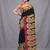black cotton blend handwoven saree with kolka border