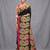 black cotton blend handwoven saree with kolka border