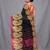 black cotton blend handwoven saree with kolka border